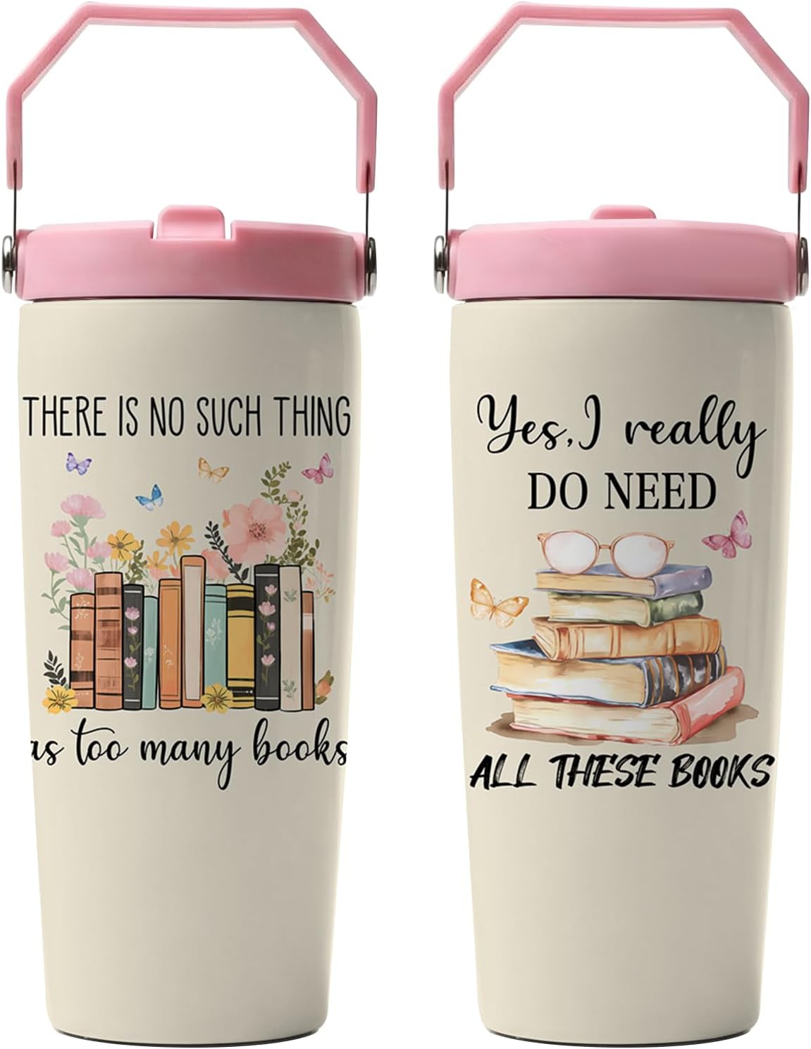 Aldernest Book Lovers Gifts for Women, Read Tumbler with Handle and Flip Straw 28oz
