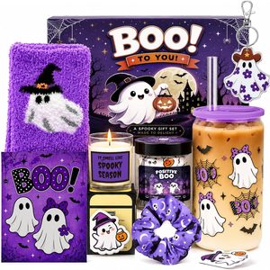 Aldernest Boo Basket Stuffers for Women Teens Girls, Halloween Gifts Basket, 18 Ounces, Purple