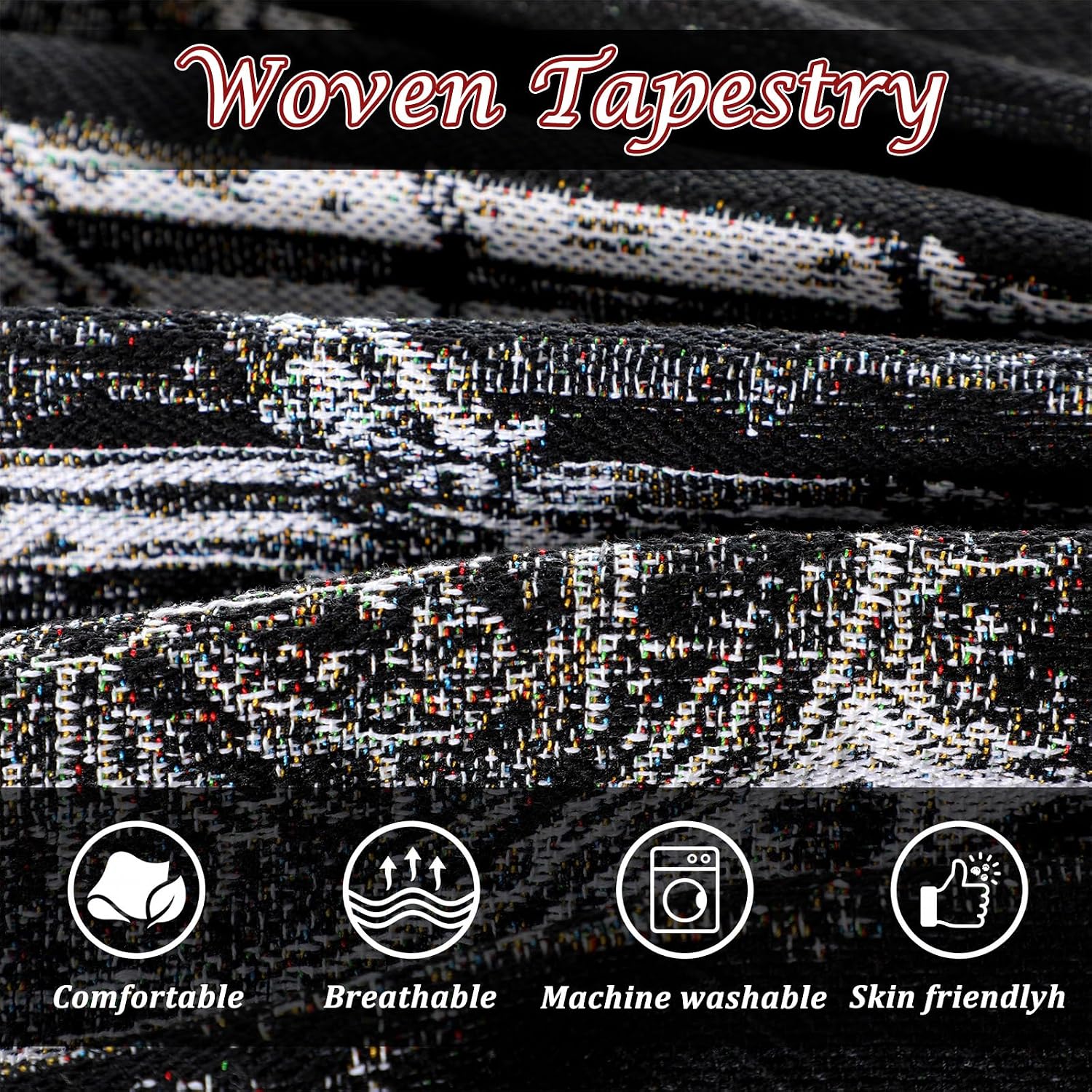 Ashenby 50 x 60'' Gothic Cathedral Woven Blanket Halloween Tapestry Decor, Brown