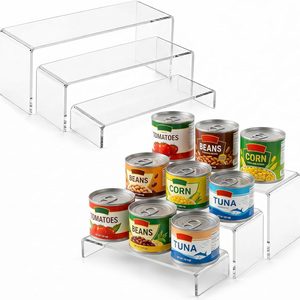 Ashenby Can Rack Organizer Acrylic Risers, 2 Sets/6 pieces, Transparent