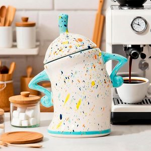 Barleyfield Sassy Canister With Attitude - Funny Ceramic Airtight Storage Canister for Coffee Sugar Tea, Unique Kitchen Decor & Housewarming Gift