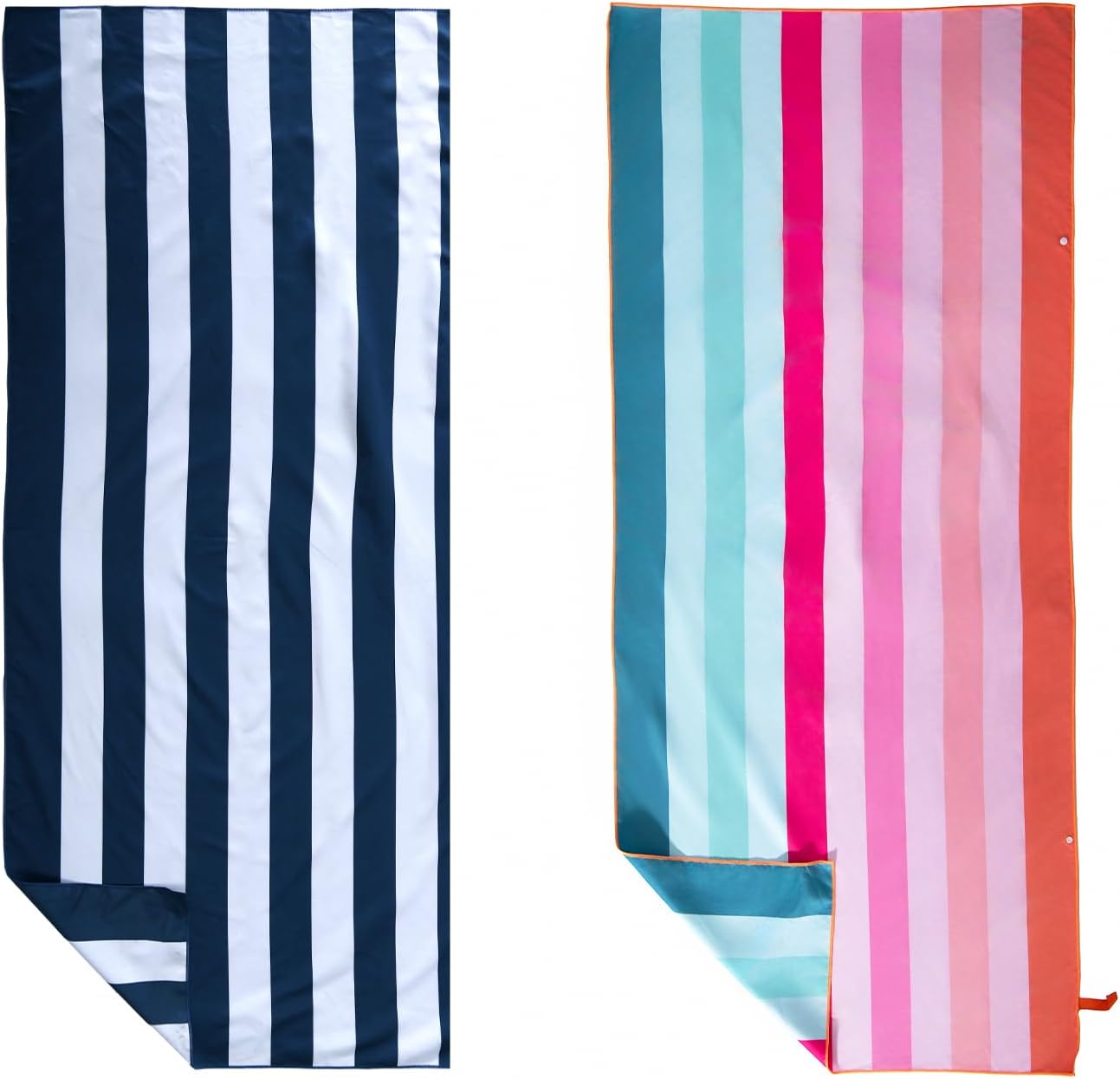 Aldernest 2 Pack Microfiber Beach Towel 71"x32" Quick Dry Sand Free and Absorbent Suitable Oversized Lightweight Towel for Beach Swimming Pool
