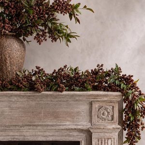 Aldernest 6ft Fall Plum Berries Garlands Artificial Rusty Plum Branch Autumn Garlands Fall Thanksgiving Decoration Hanging Vine for Thanksgiving Party