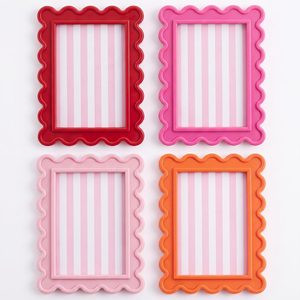 Aldernest 4 Pcs Colorful Scalloped Picture Frame, 4 x 6, Sunset Gradient, Sunset Boulevard