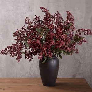Birchmont 4 Pcs 43" Fall Burgundy Berry Stems Artificial, Plum Branches, 1.3 pounds, Brown