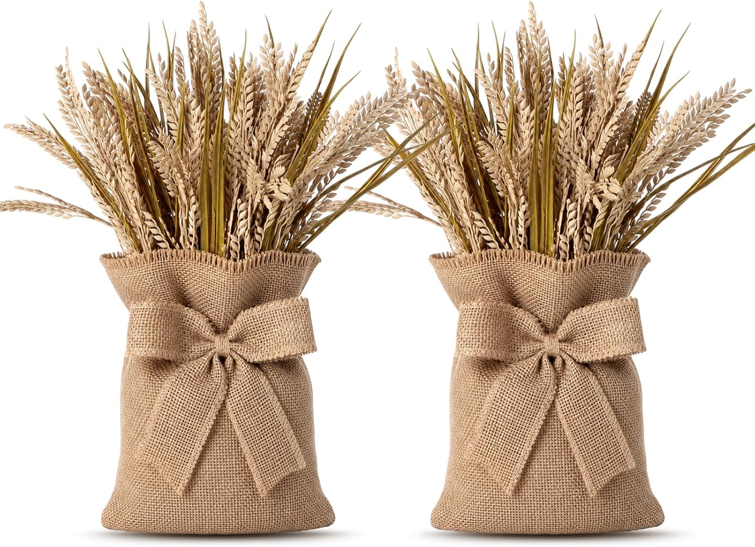 Aldernest 2 Set Fall Wheat Stalks Artificial Wheat Decorations for Home, Gold