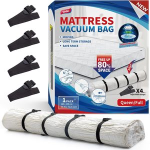Tanglewick Mattress Vacuum Storage Bag, Easy Moving for Memory Foam, Full/Queen, Clear