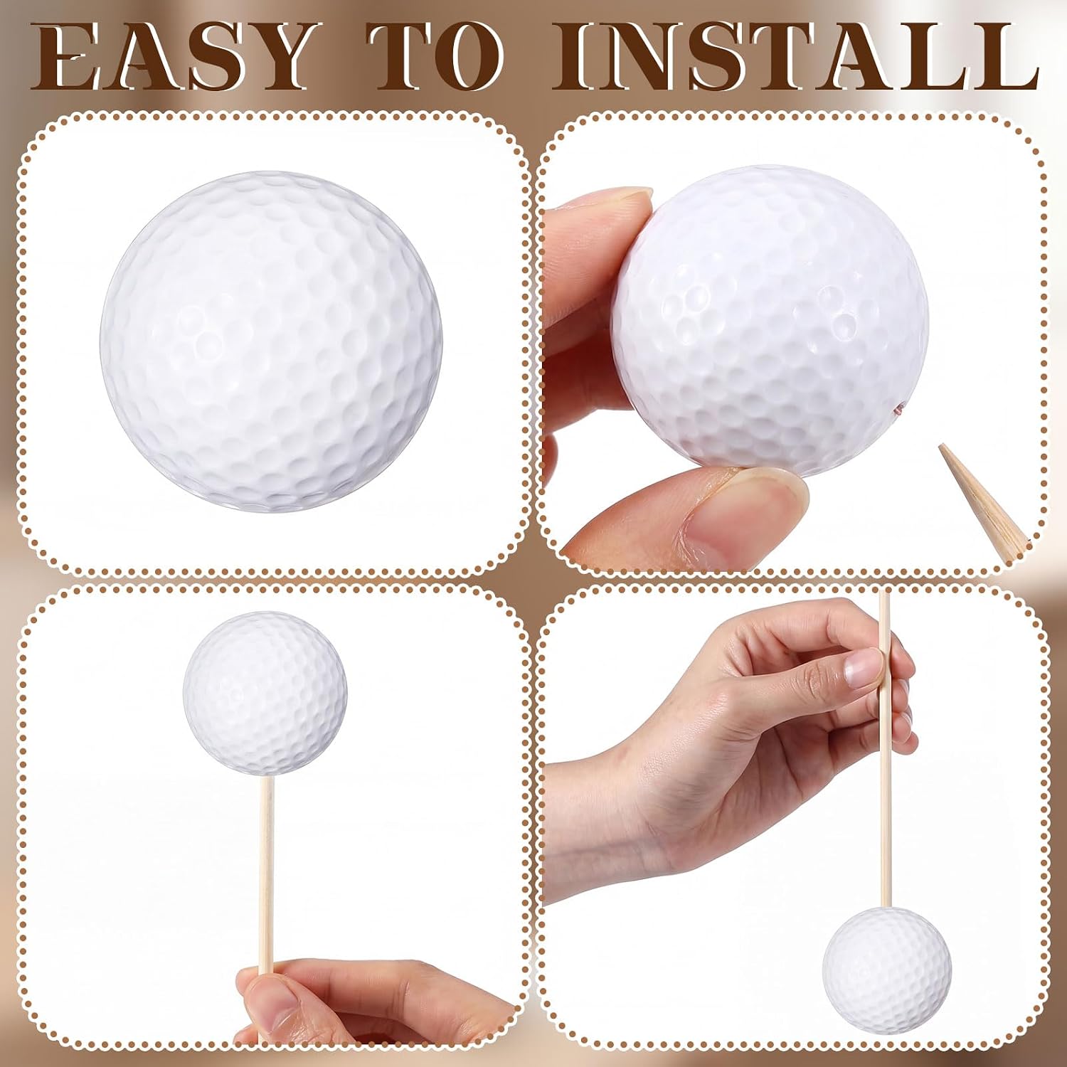 Aldernest 24 Pcs Golf Centerpiece Sticks Party Picks, 11.5 ounces