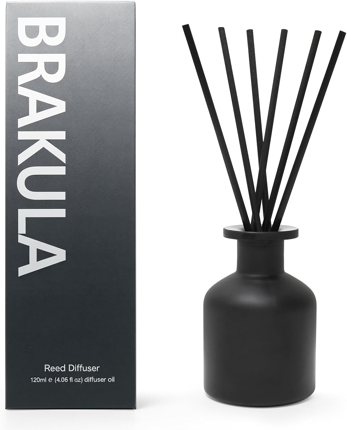Aldernest Reed Diffuser Set, Eucalyptus Scent, 4.06 fl oz Essential Oils, 15.36 ounces, Matte Black