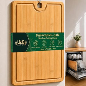 Aldernest Non Toxic Bamboo Cutting Board for Kitchen: Healthy & Food Grade, 800 g, 14"L x 10.6"W