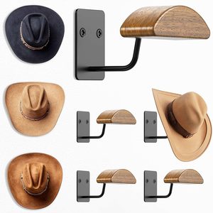 Tanglewick Cowboy Hat Rack for Wall, 4 Pack Natural Wood Cowboy Hat Holder, 14.5 ounces