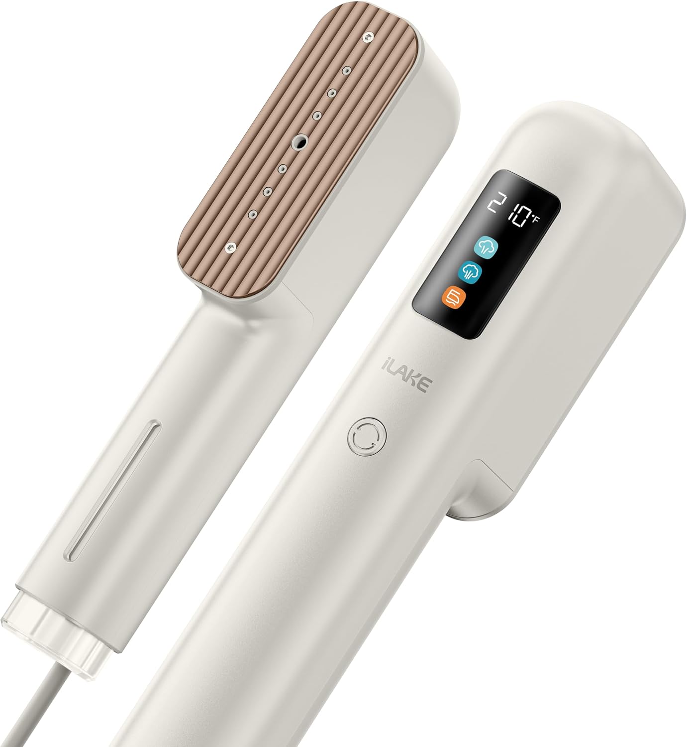 Barleyfield Travel Steamer for Clothes, 100-240V Dual Voltage Handheld Steamer & Iron 2-in-1, Gold