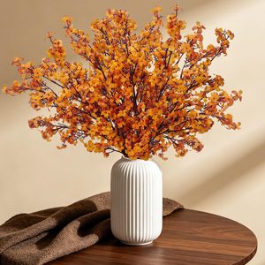 Aldernest 12Pcs Fake Fall Flowers Fall Stems Fall Faux Flowers Burnt Orange Flowers for Home Living Room Vases Indoor Party Thanksgiving Fall Flower