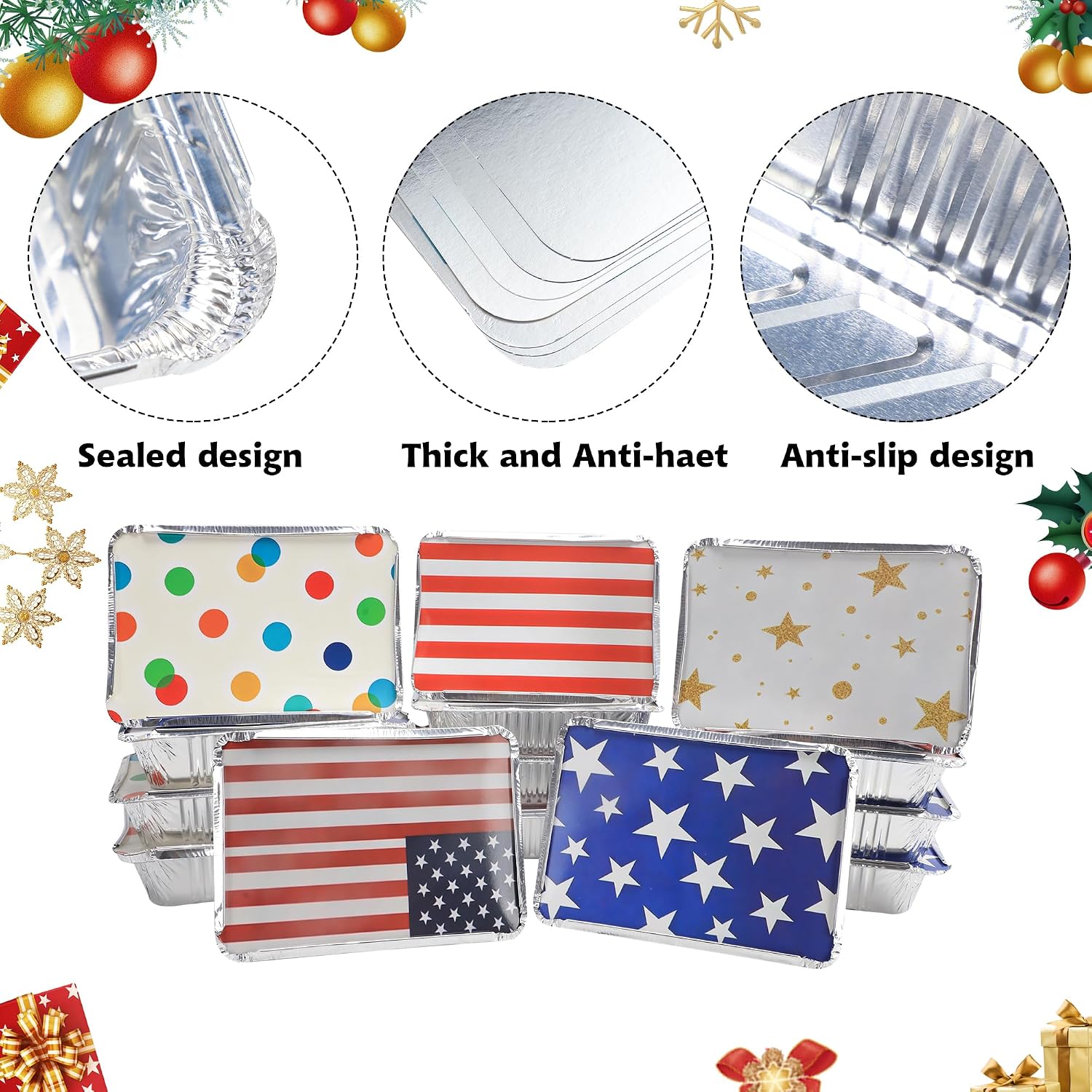 Tanglewick Aluminum Pans with Lids Tin Foil Pans with Lids, 2.18 pounds