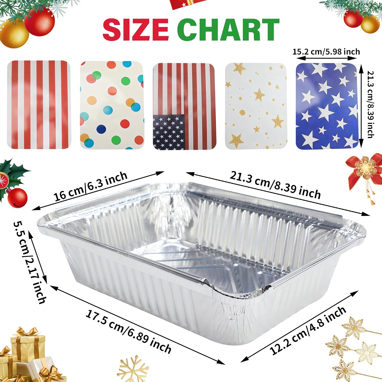 Tanglewick Aluminum Pans with Lids Tin Foil Pans with Lids, 2.18 pounds