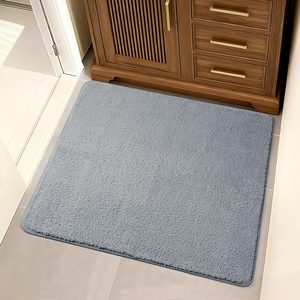Aldernest Square Bathroom Rug 32x32, Soft Super Absorbent Bath Mat Quick Dry, 2'8" x 2'8" (Square), Grey