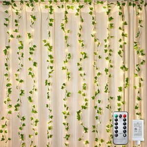 NestoraHome 200LED Vine Lights for Bedroom, 6.6x6.6ft Plug in Ivy Curtain Lights