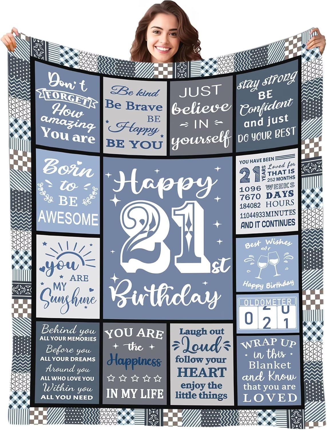 Ashenby 21st Birthday Gifts Blanket for Her Him 60"X50"