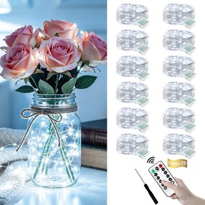 Aldernest 12 Pack White Fairy Lights, Mini String Lights with Remote and Timer, Cold White