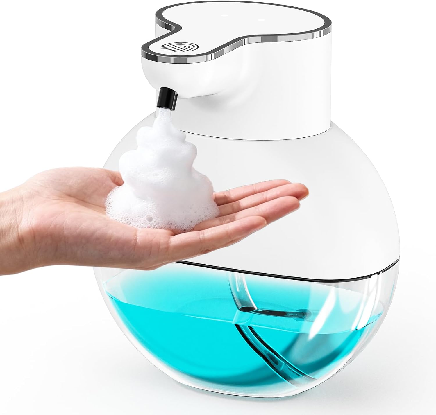 Aldernest Automatic Foaming Soap Dispenser Touchless, 9.6 ounces, White