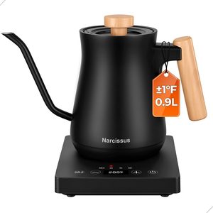 Aldernest Gooseneck Electric Kettle with Temperature Control ±1°F Precision, Black