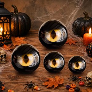 Aldernest 9 Pcs Halloween Cat Eyeball Decor Spooky Fake Eyes, 2inch/5cm,2.4inch/6cm,3.15inch/8cm