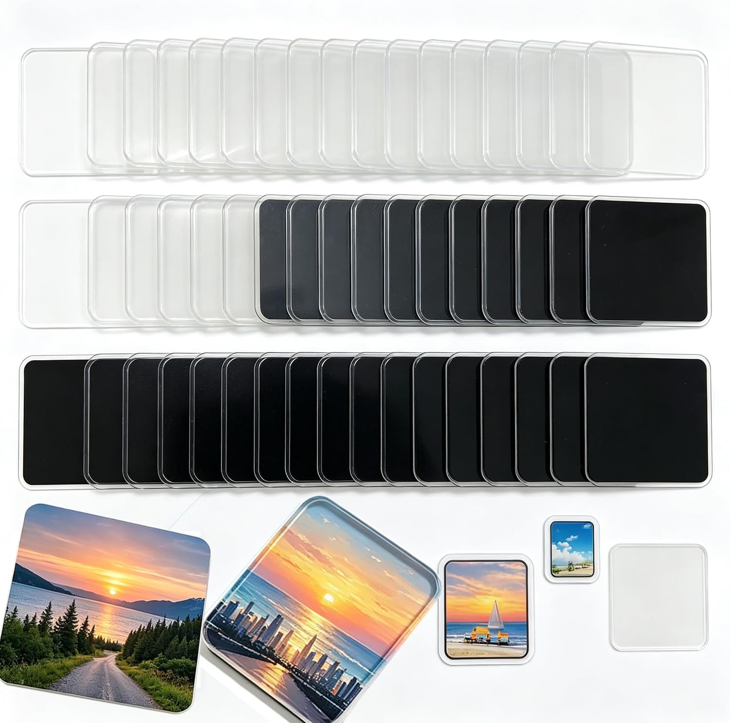 Aldernest DIY Fridge Magnet Making Kit-50 Sets, 0.05 kg, 2 inches, White
