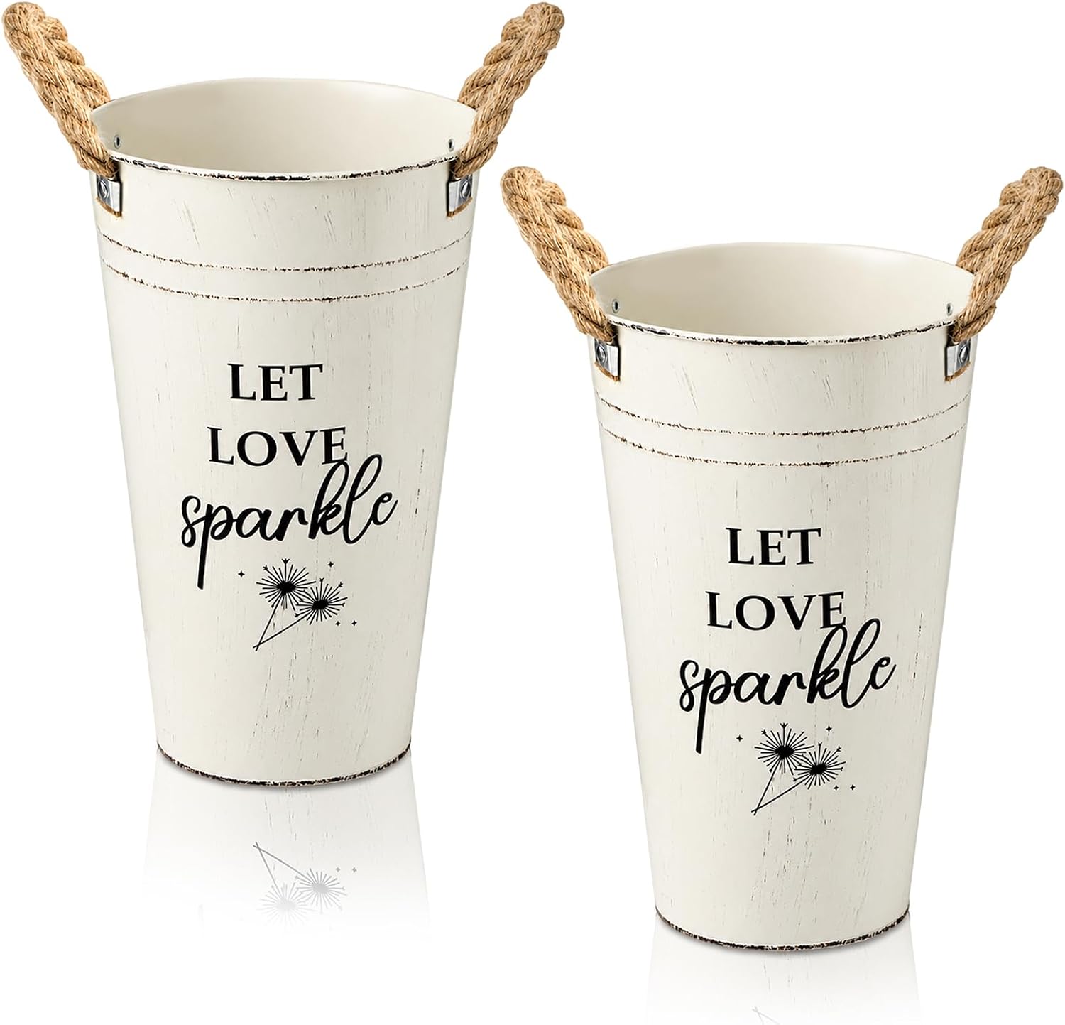 Aldernest 2 Wedding Sparklers Buckets, Classic Style, White, 12.2 Inches