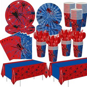 VelloHome 170 Pcs Spider Birthday Party Decorations, Red, blue, black