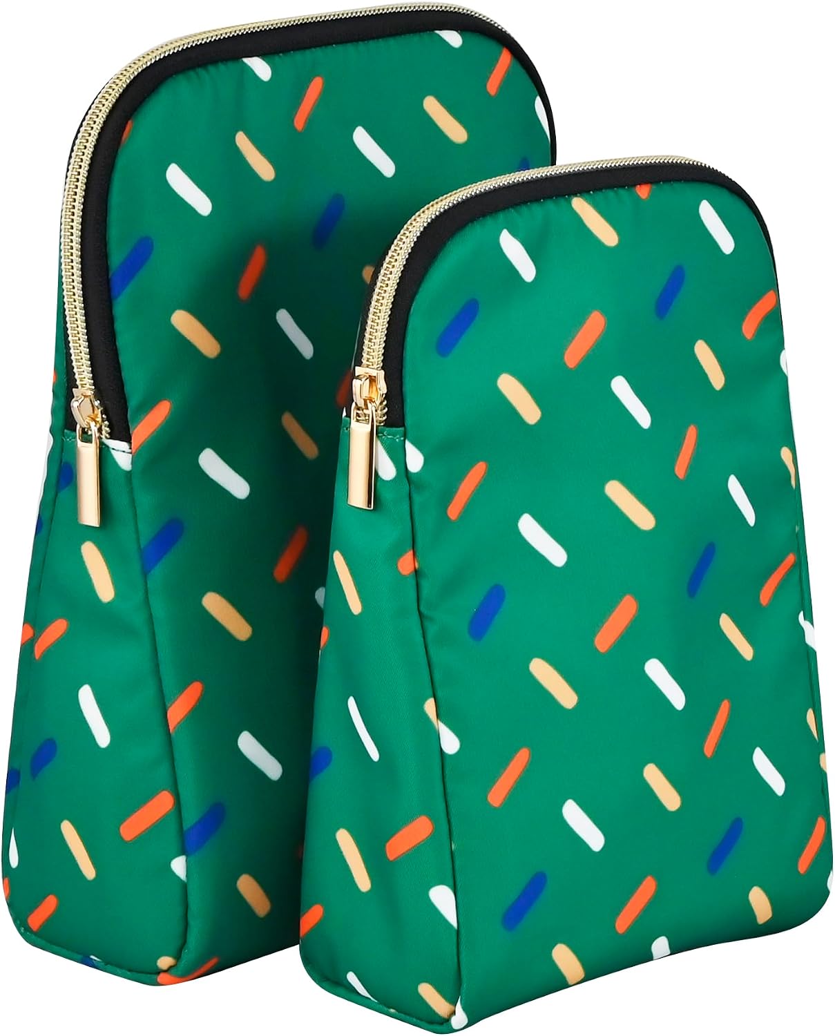 Aldernest Reusable Insulated Snack Bag, 2-Pack Small Thermal Sandwich Bag Holder with Zipper, Sprinkle Green