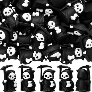 Birchmont 50 Pcs Mini Grim Reaper Figurines, Halloween Decor for Home, 11.36 ounces