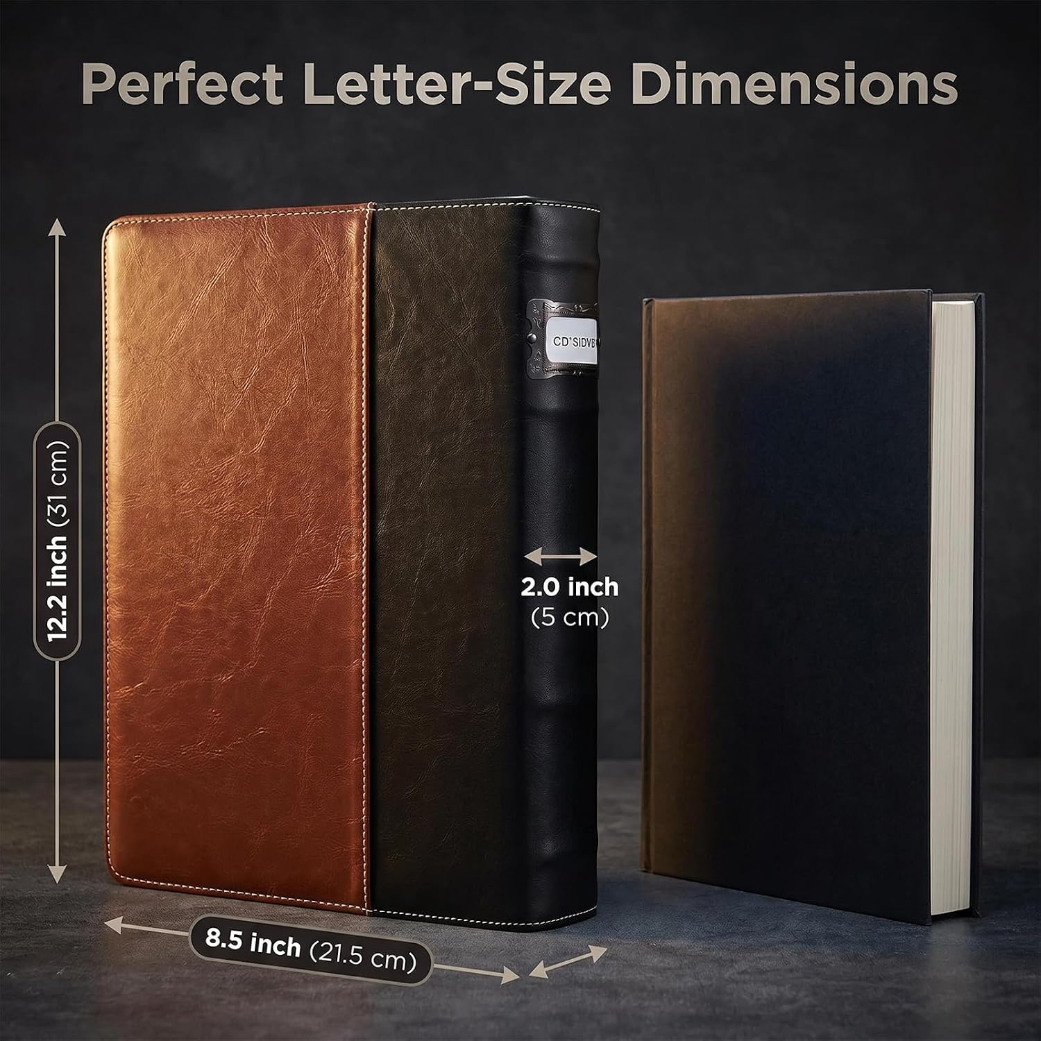 Copperlyn Leather DVD Storage Binder with Booklet, 2 Pack Disc Organizer, Black