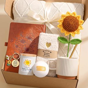 Barleyfield Sunflower Gifts for Women Care Package for Women Self Care Get Well Soon Gift Baskets for Her After Surgery Recovery Thinking of You