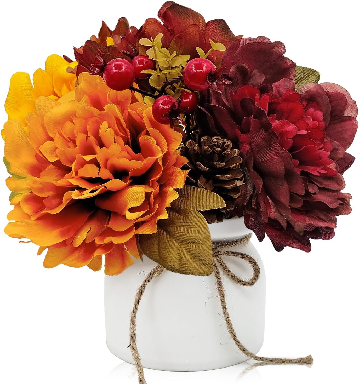Aldernest Fall Centerpieces for Tables, Fall Orange Red