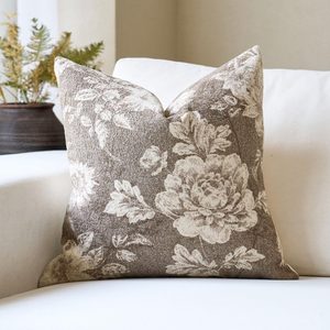 Aldernest Vintage Floral Pillow Covers 20x20 for Couch Light Brown 1PC