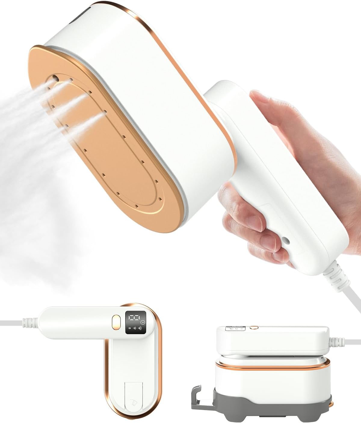 Birchmont Travel Steamer Iron for Clothes - 1200W Handheld Size Portable Travel Steamer, 1.8 pounds, White
