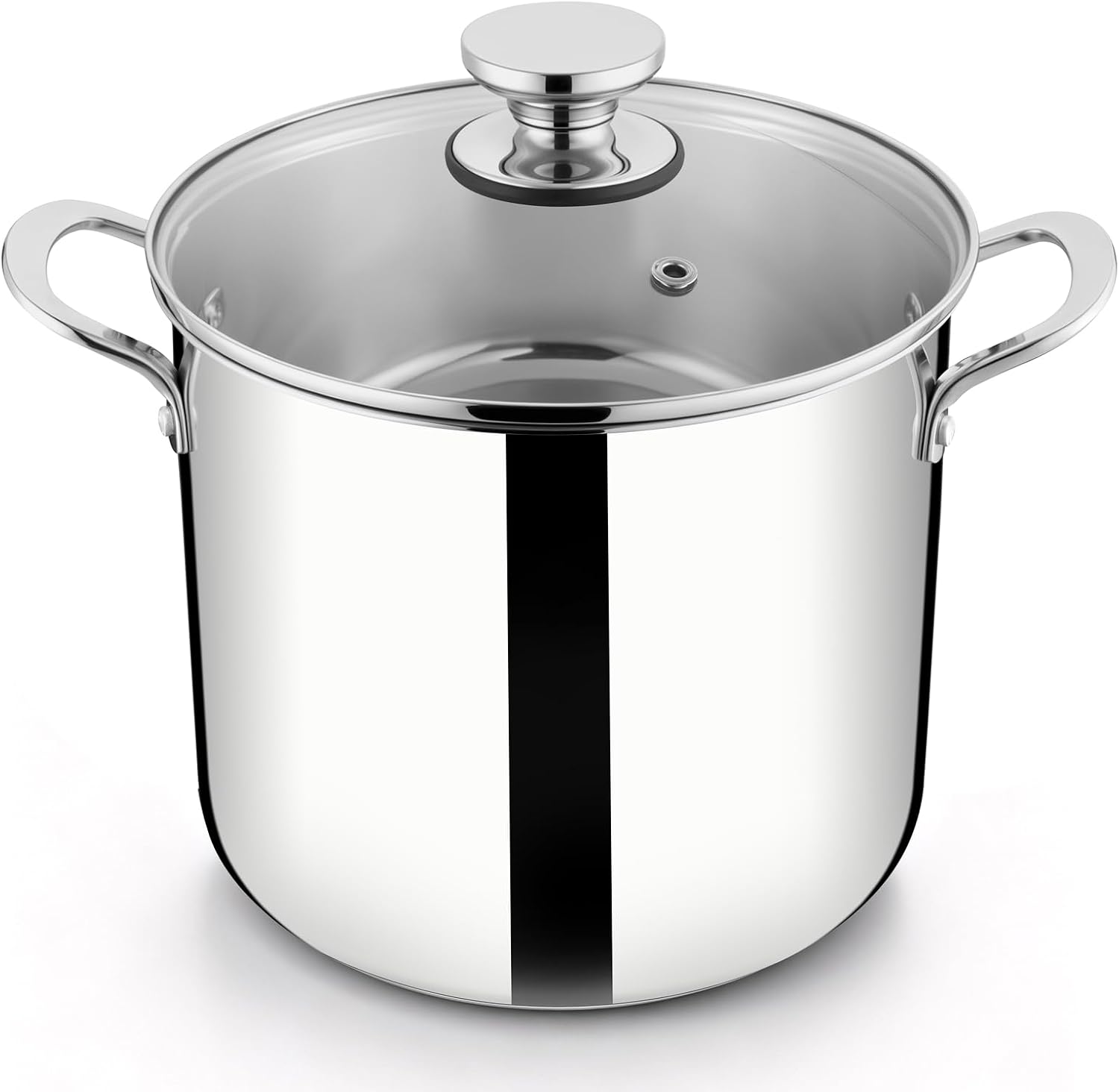Barleyfield 8QT Stainless Steel Stock Pot with Lid, Induction Cooking Pot, Silver