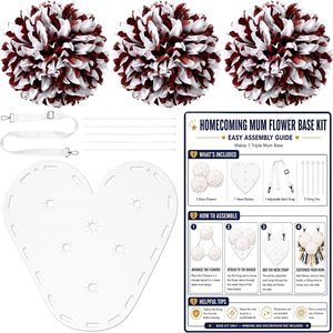 Ashenby 10 Pcs Homecoming Mum Supplies, Chestnut and White, 9.6 ounces, 6.5 x 6.5 x 3.94 inches