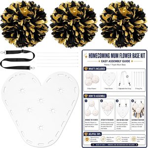 Ashenby 10 Pcs Homecoming Mum Supplies, Black and Gold, 9.6 ounces, 6.5 x 6.5 x 3.94 inches