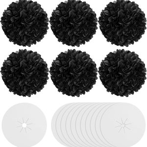 VelloHome 6pcs Homecoming Mum Supplies with 12pcs Backers, 10.56 ounces, Black