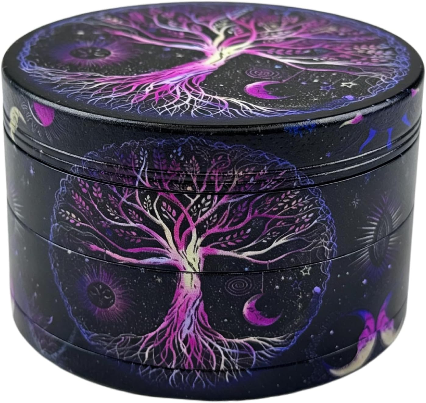 Aldernest 3 Inch Spice Grinder, Aluminum, Smooth Grinding, Non Stick Design, Red Tree of Life