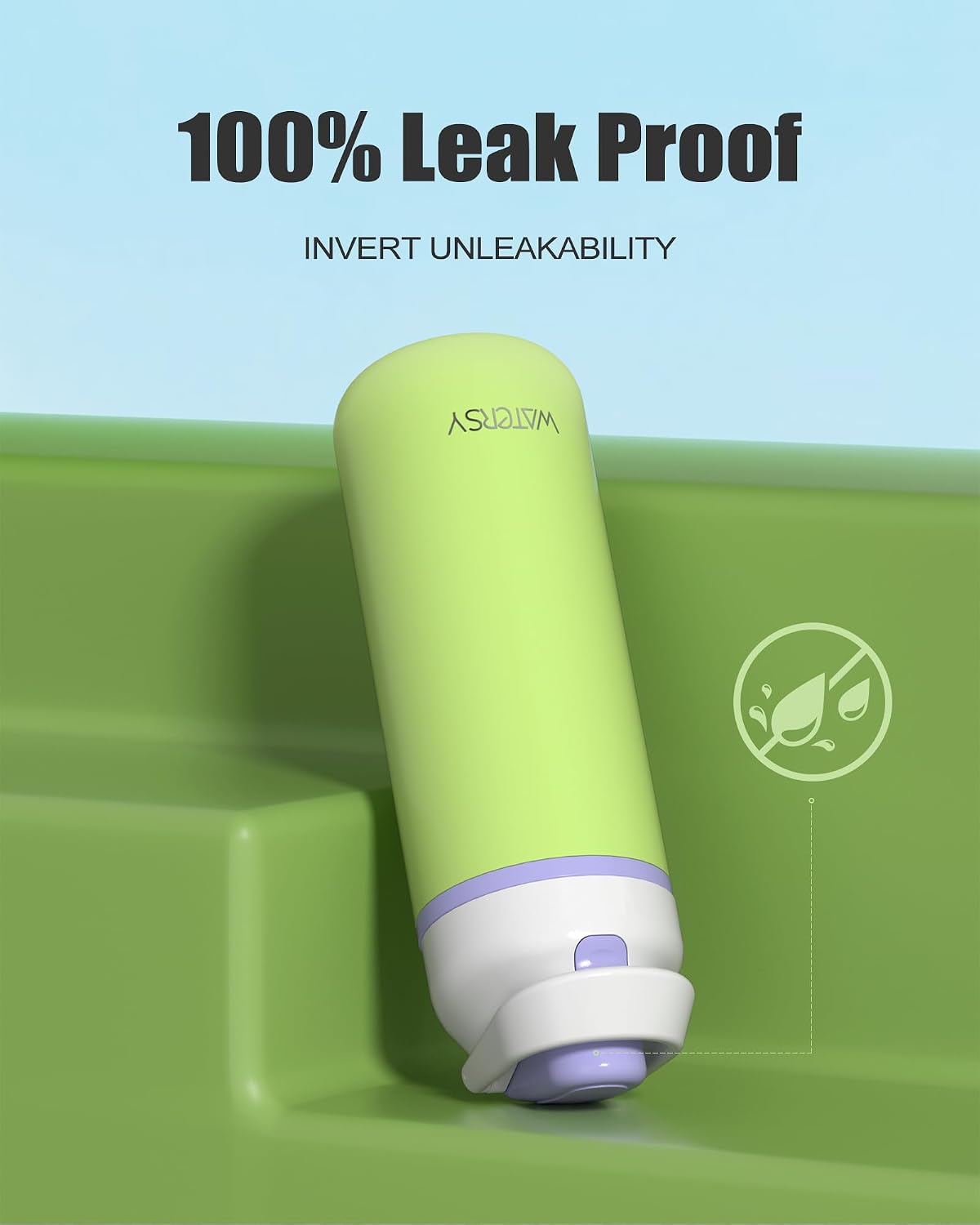 Aldernest Bottle, Leakproof Insulated Bottle, Keep Cold 24h, BPA-Free, 21oz, Green