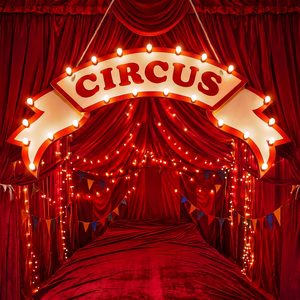 Aldernest Circus Party Decorations Red Light up Carnival Sign 39.4"x19.7", red, yellow