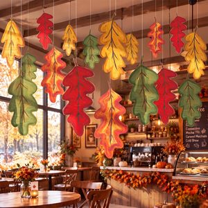 Ashenby 30 Pcs Large Fall Leaves Ornaments Hanging Oak Leaf Ceiling, 12.64 ounces