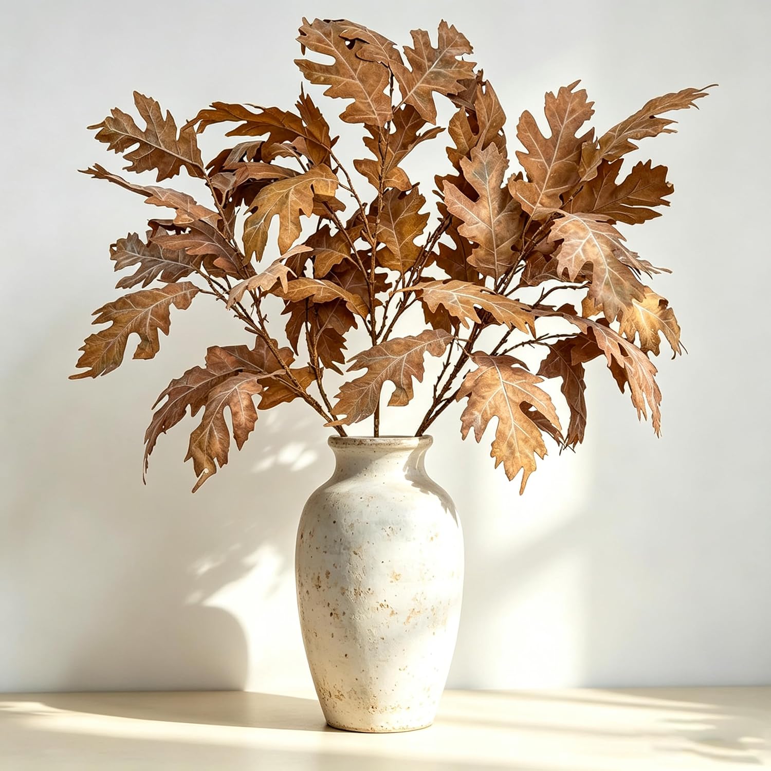 Aldernest 35.4 Inch Fake Leaves 3 Pcs Fake Plants Vintage Branches for Vase Filler, Brown