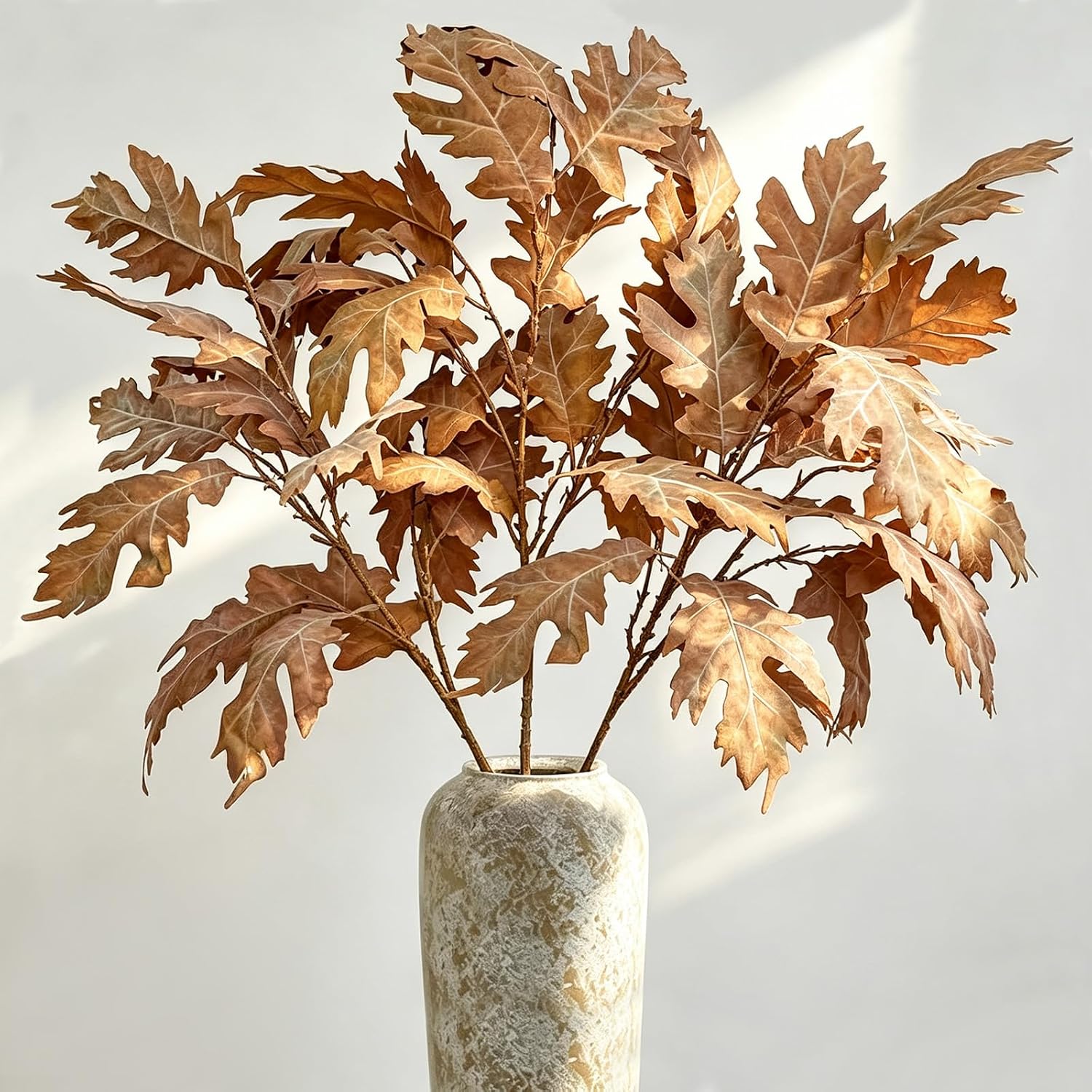 Aldernest 35.4 Inch Fake Leaves 3 Pcs Fake Plants Vintage Branches for Vase Filler, Brown