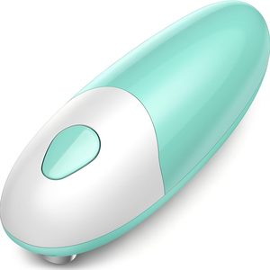 Aldernest Electric Can Opener, Automatic Hands-Free, Smooth Edge, Battery Operated, 14.88 ounces, Hand Held Size and Portable, Green