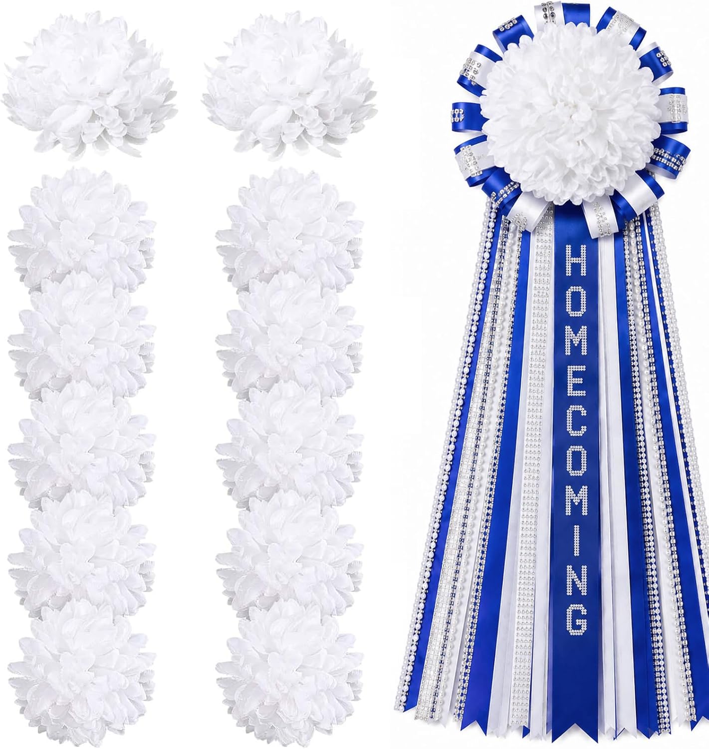 Aldernest 12 Pcs Homecoming Mum Flower 6.5 Inches Mums Artificial Flowers Homecoming Mum Supplies Accessories Mums Accessories Kit DIY Crafts for Back