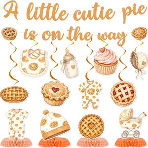 Aldernest Cutie Pie is on The Way Baby Shower Banner Honeycomb Set 14pc