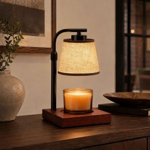 Rowanmere Dimmable Candle Warmer Lamp with Timer, Black Table Lamp, 7